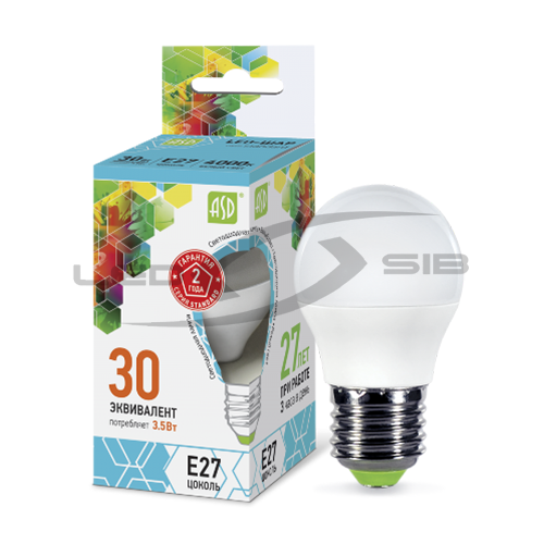 лампа сд led-шар-standard  3.5w 230v е27 320lm Лампа сд LED-ШАР-standard  3.5W 230V Е27 320Lm