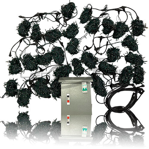 Комплект LED гирлянд для 12 метровой елки 12м*39 лучей 4680LED IP55 PVC черный провод 2.3мм с контр