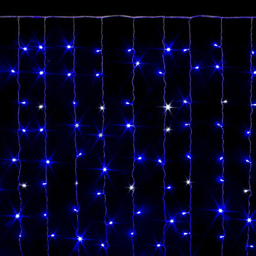 Гирлянда Световой дождь LS 380 LED 2х1,5м IP65 провод белый, каучук 220V, кабель питания 1,5 метра