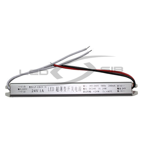 Блок питания LS узкий 24W DC24V IP33 AC 170-265V (Алюм. корпус) 170*18*18мм 
