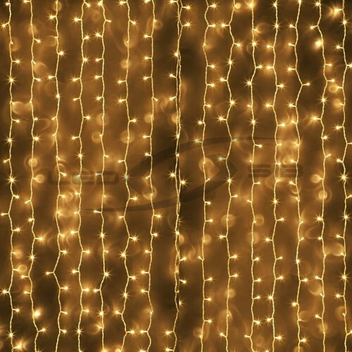 Светодиодный занавес LS с контроллеро 16 нитей 192 LED 3х3м, 220V провод прозрачный ПВХ 1,5 мм IP 55