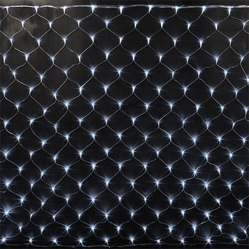 Сетка LS 160 LED, 1.5*1.5м, 220V IP55 ( прозрачный PVC провод 1,6мм)