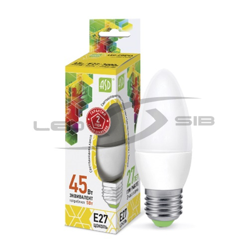 Лампа сд LED-СВЕЧА-standard  5.0W 230V Е27 450Lm
