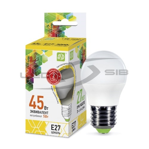 Лампа сд LED-ШАР-standard  5.0W 230V Е27 450Lm