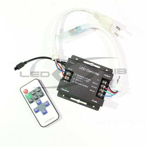 Контроллер LS для одноцветной ленты SMD 5050 (220V) с RF радио пультом 11 кнопок, 1200W (до 84 м)
