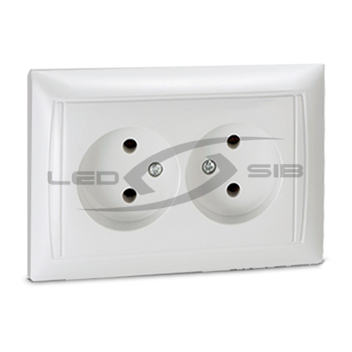 розетка 2ая valenzo белая 6102 Розетка 2ая VALENZO белая 6102