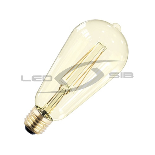 Лампа сд LED-ST64-deco 7W 230V Е27 3000К 630Lm золотистая IN HOME