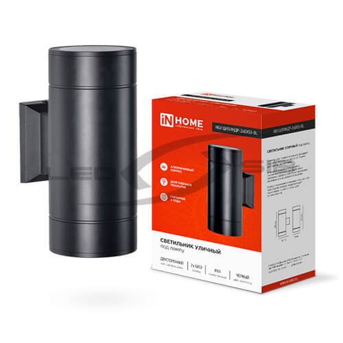 Светильник уличный двусторонний НБУ ЦИЛИНДР-2хGX53-BL черный IN HOME