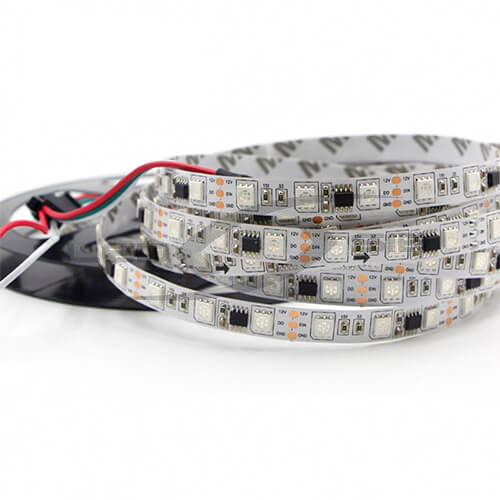 Светодиодная лента LS SMD 5050-300 RGB SPI-12V с чипом IC 16703 MAX 9W/m IP67 "Бегущий огонь"