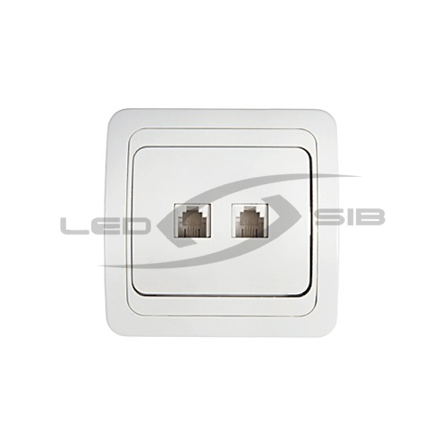 Розетка компьютерная двойная RJ-45 CLASSICO белая 2136