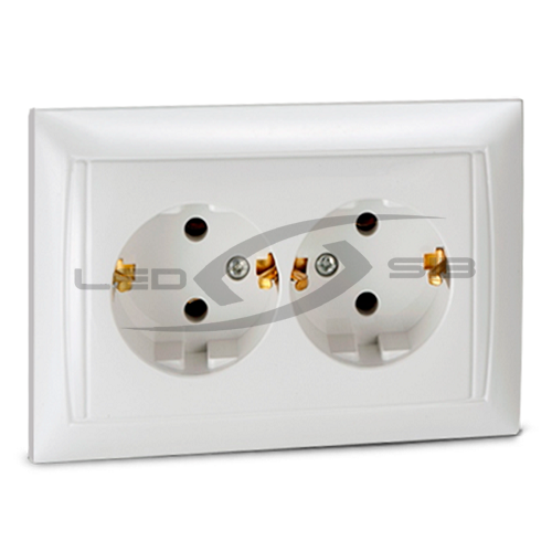 Розетка 2ая с з/к VALENZO белая 6128